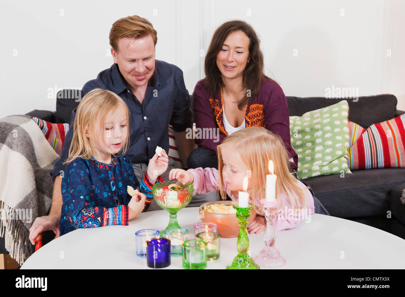 Family at home Stock Photo