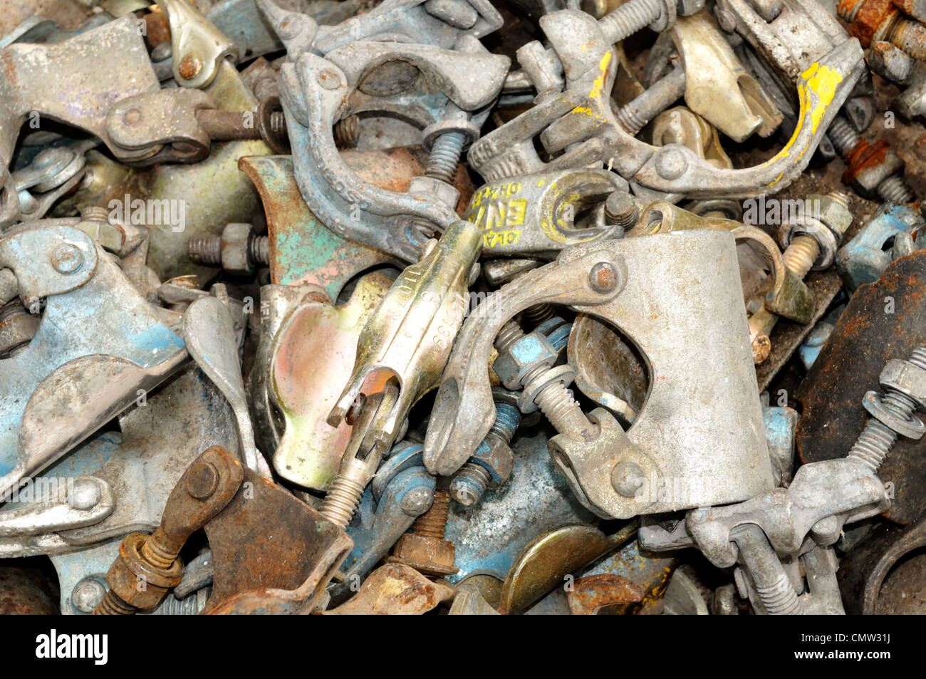 Steel scaffolding clamps Stock Photo Alamy