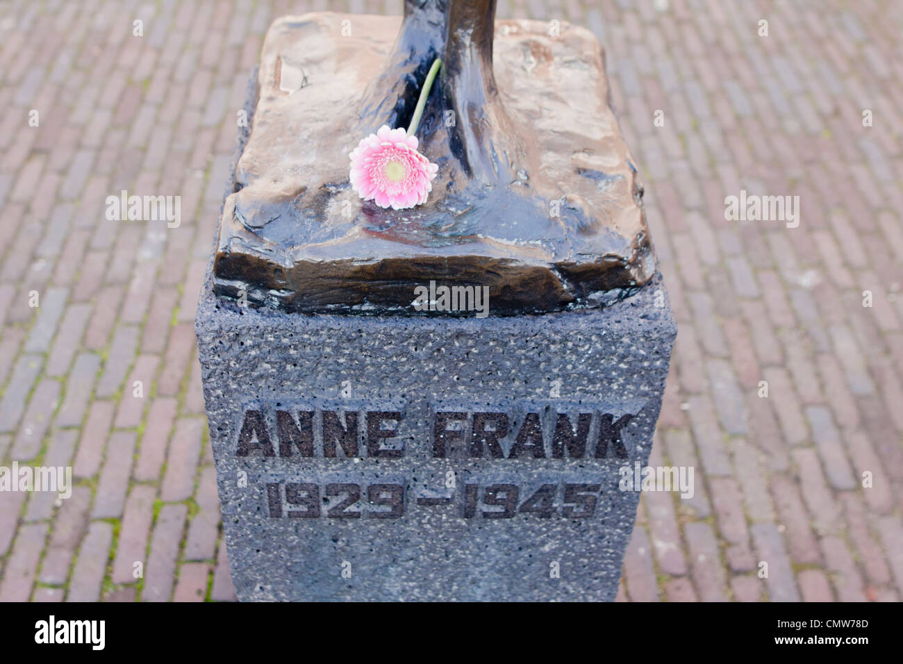 Anne Frank Statue in Amsterdam, netherlands by Mari Adriessen Stock