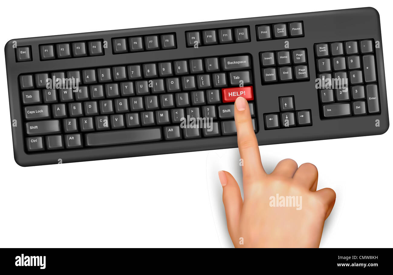 Touching Key Task Press help hi-res stock photography and images - Alamy