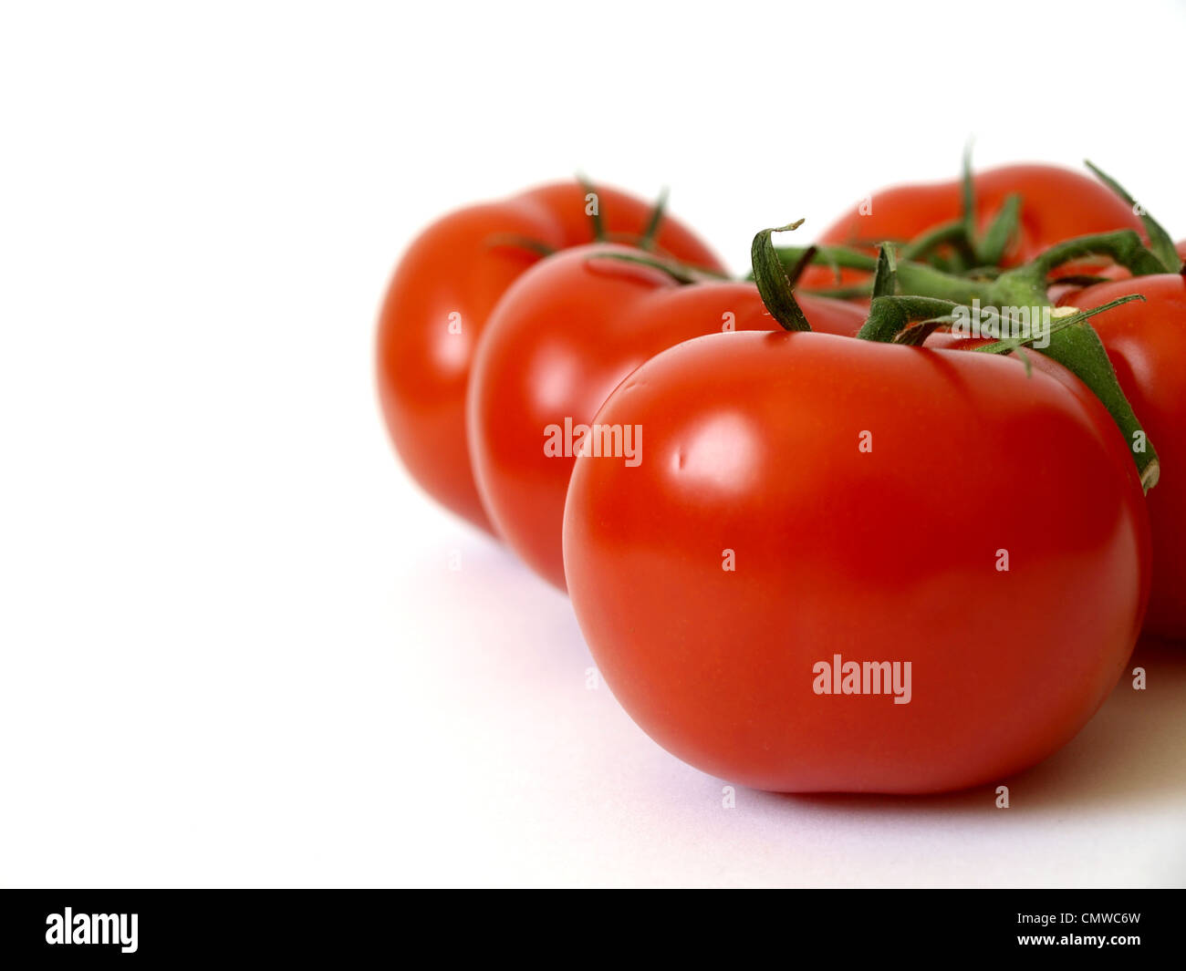 Fresh tomatoes on a white background Stock Photo - Alamy
