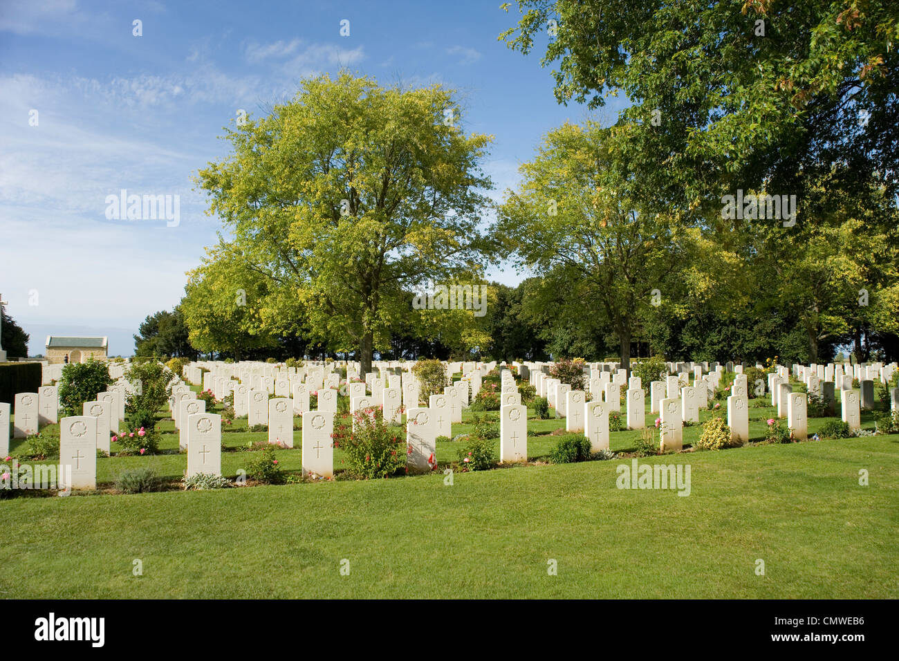 Commonwealth War Graves Commision Canadian Cemetery at Beny sur Mer,Normandy arising from D Day and subsequent battles Stock Photo