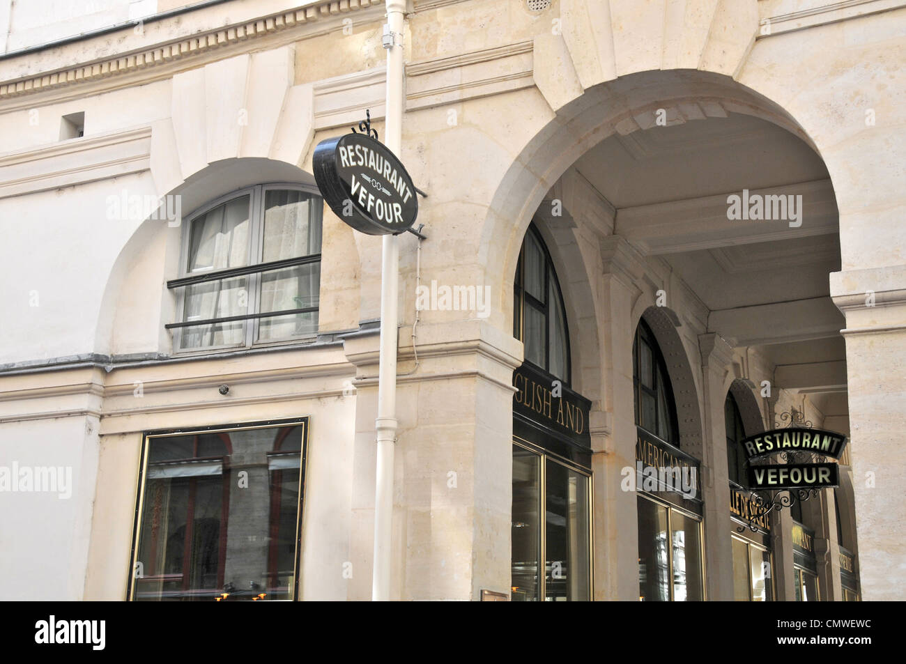 Vefour restaurant Montpensier street Paris France Stock Photo