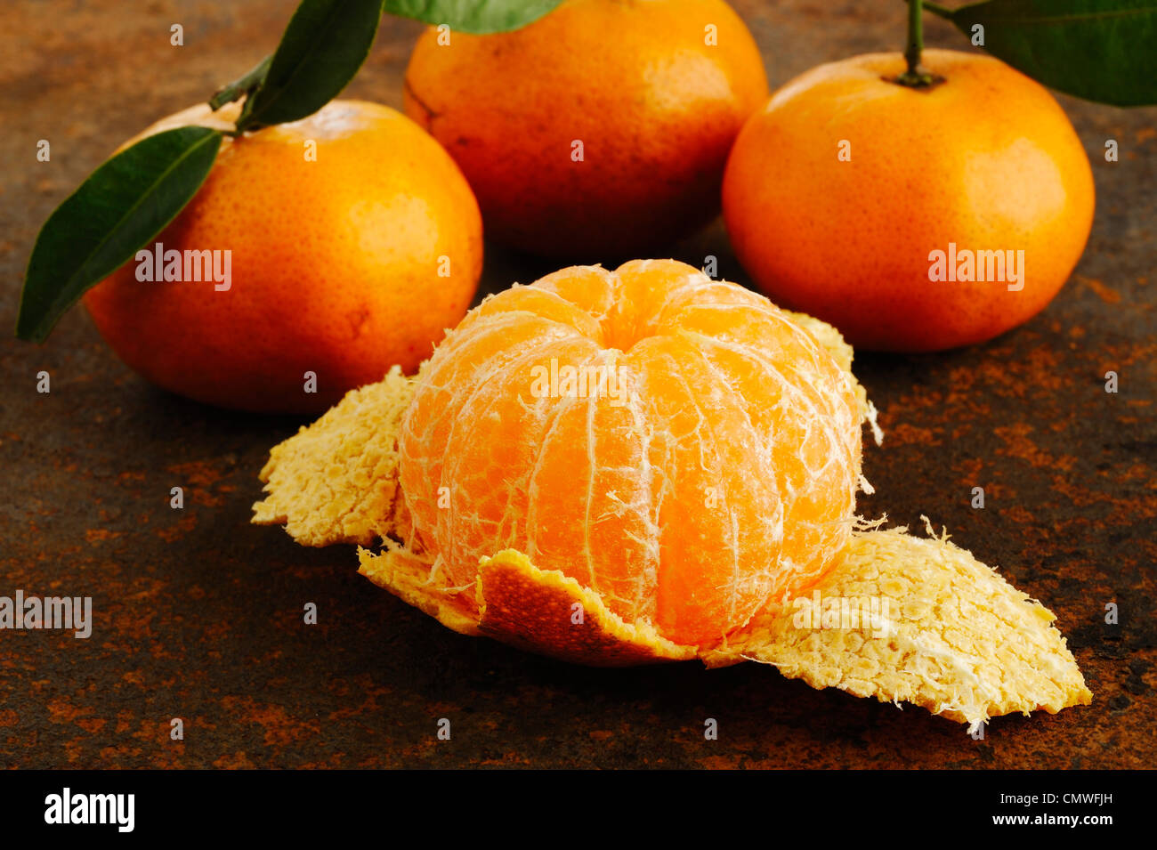Peeled Tangerine Stock Photo