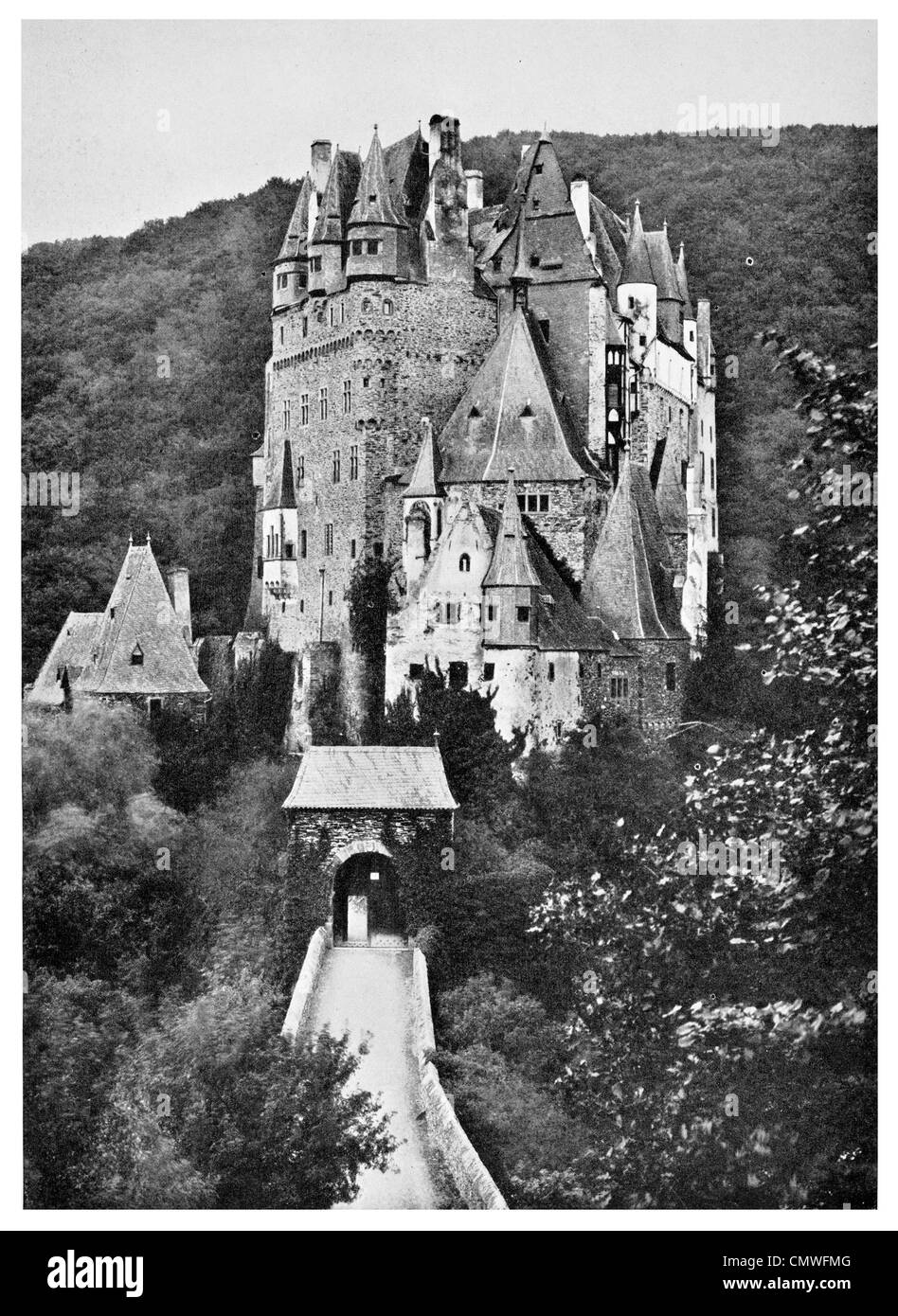 1925 Schloss Eltz Medieval Castle Europe Stock Photo