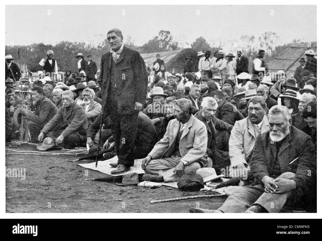 1925 Late King Mahuta Tāwhiao I speaking at a Maori Council New Zealand Legislative Council Stock Photo