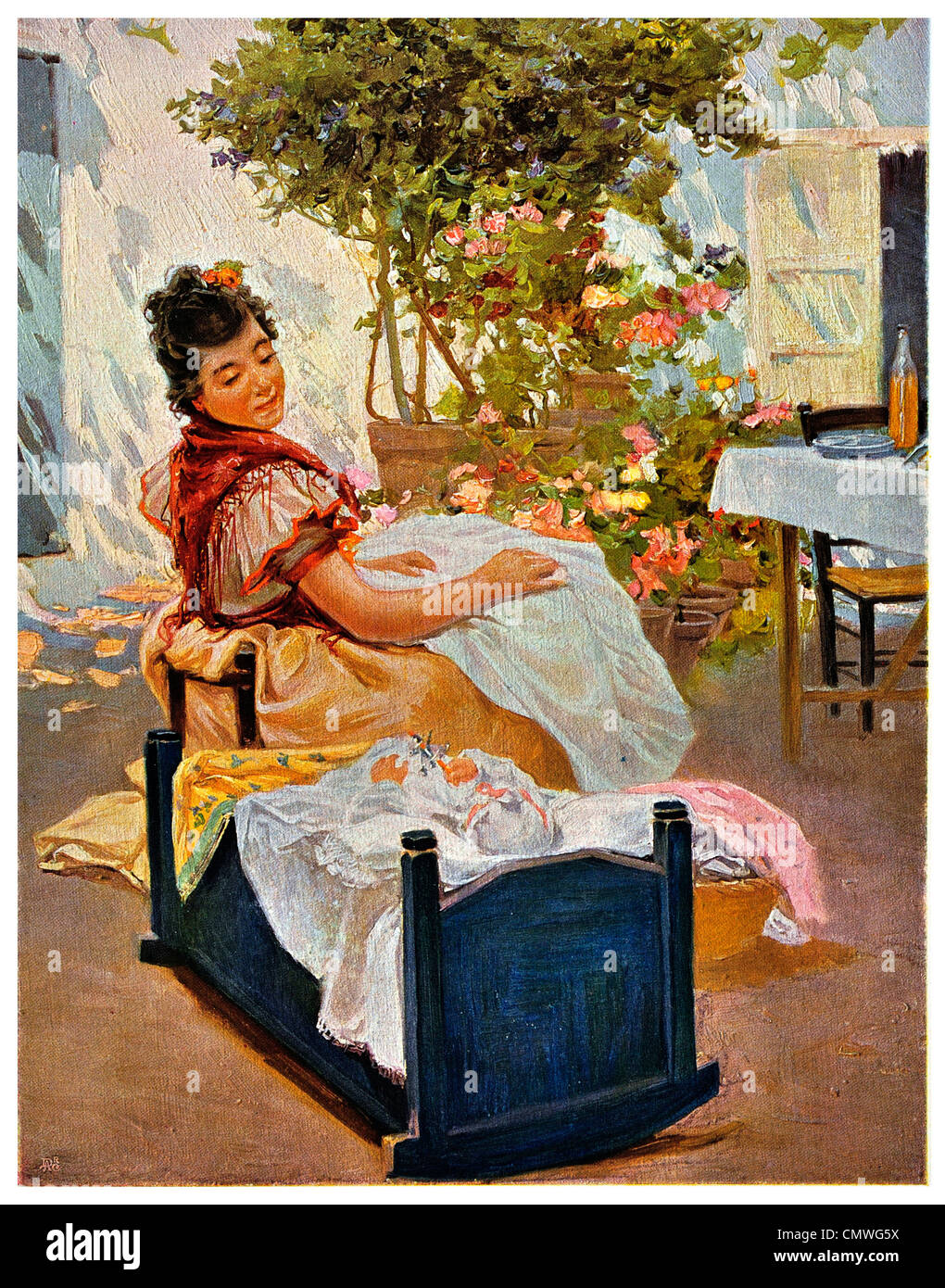 Spanish Mother 1905 Stock Photo