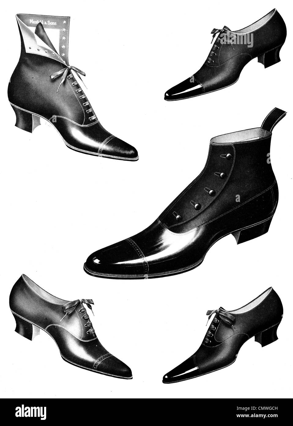 1905 Stylish  Boot Shoe Stock Photo