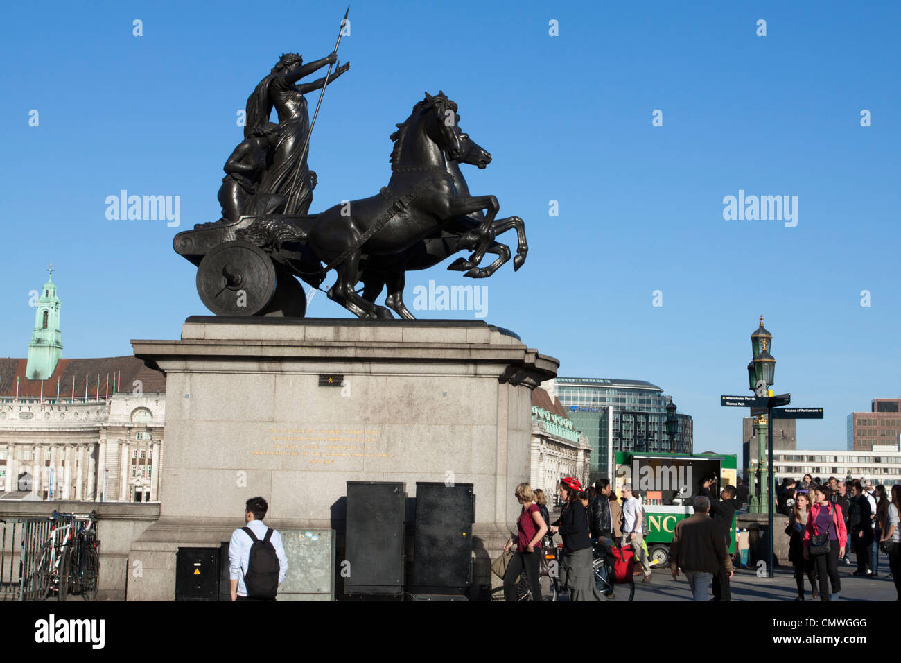 Boadicea monument/statue, Westminster, London, England, UK Stock Photo