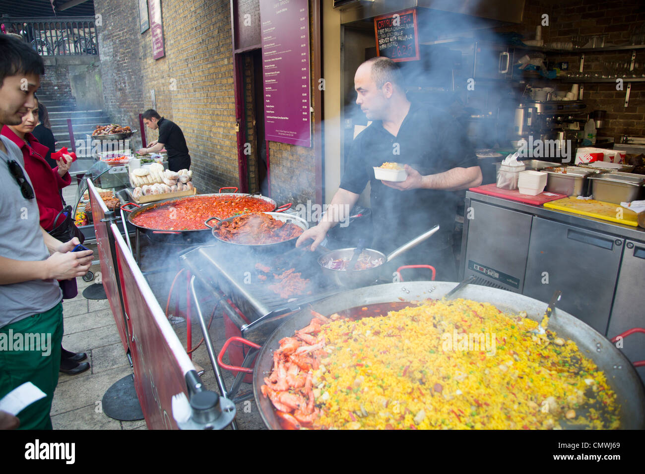 Street food at Borough Market, London UK Stock Photo - Alamy