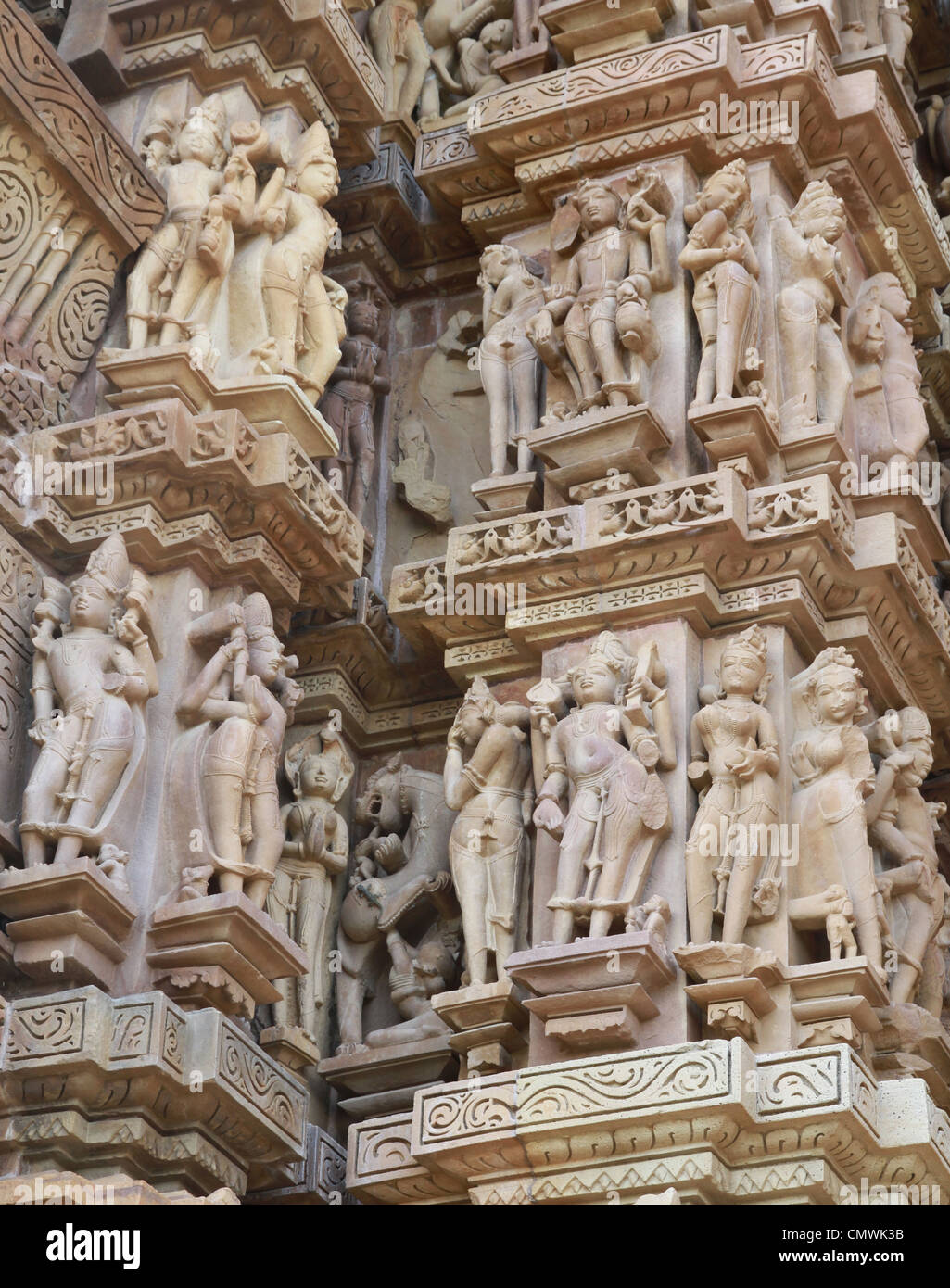 Khajuraho Temple Carvings Stock Photo