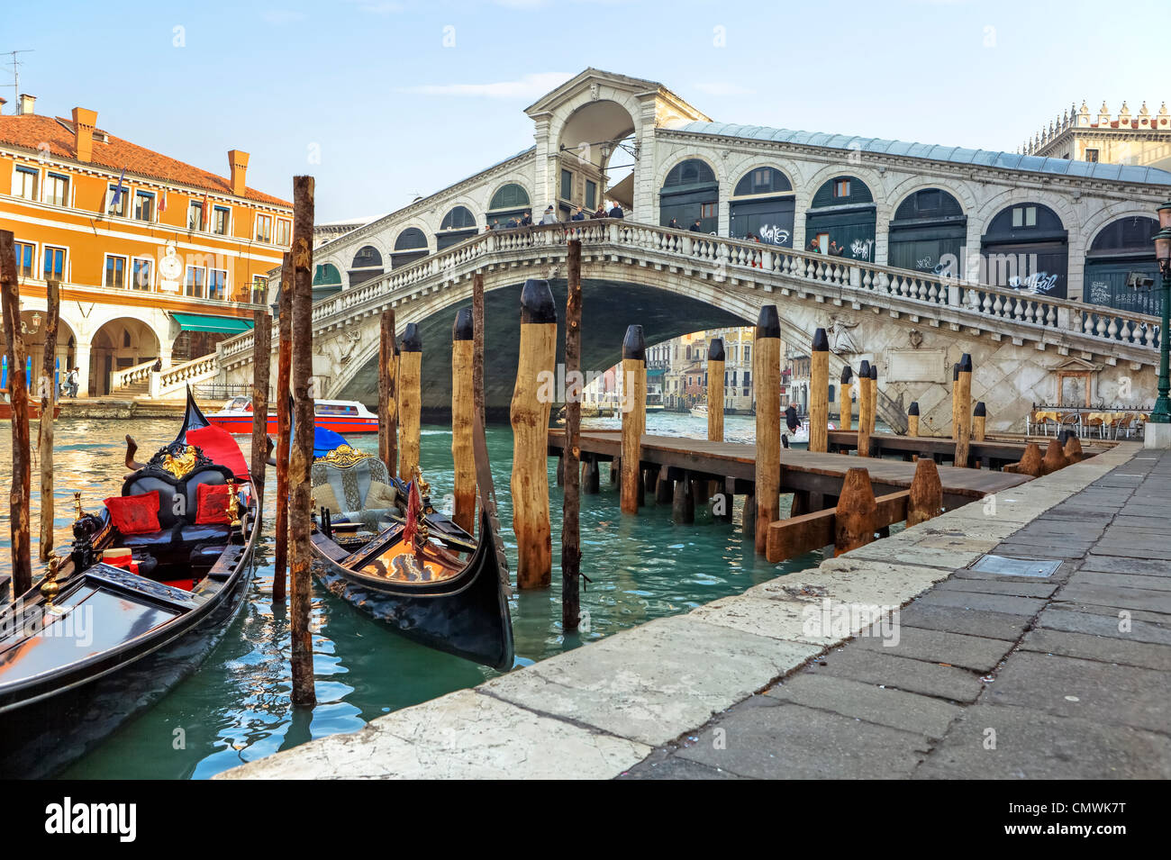 Grand Canal, Rialto Bridge, Venice, Veneto, Italy Stock Photo