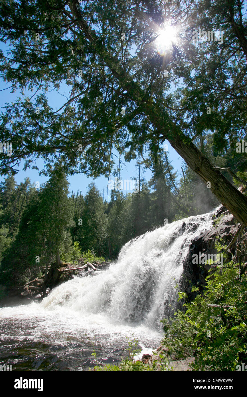 Bridal Veil Falls, Lady Evelyn River, Lady Evelyn-Smoothwater Provincial Park, Temagami, Ontario Stock Photo