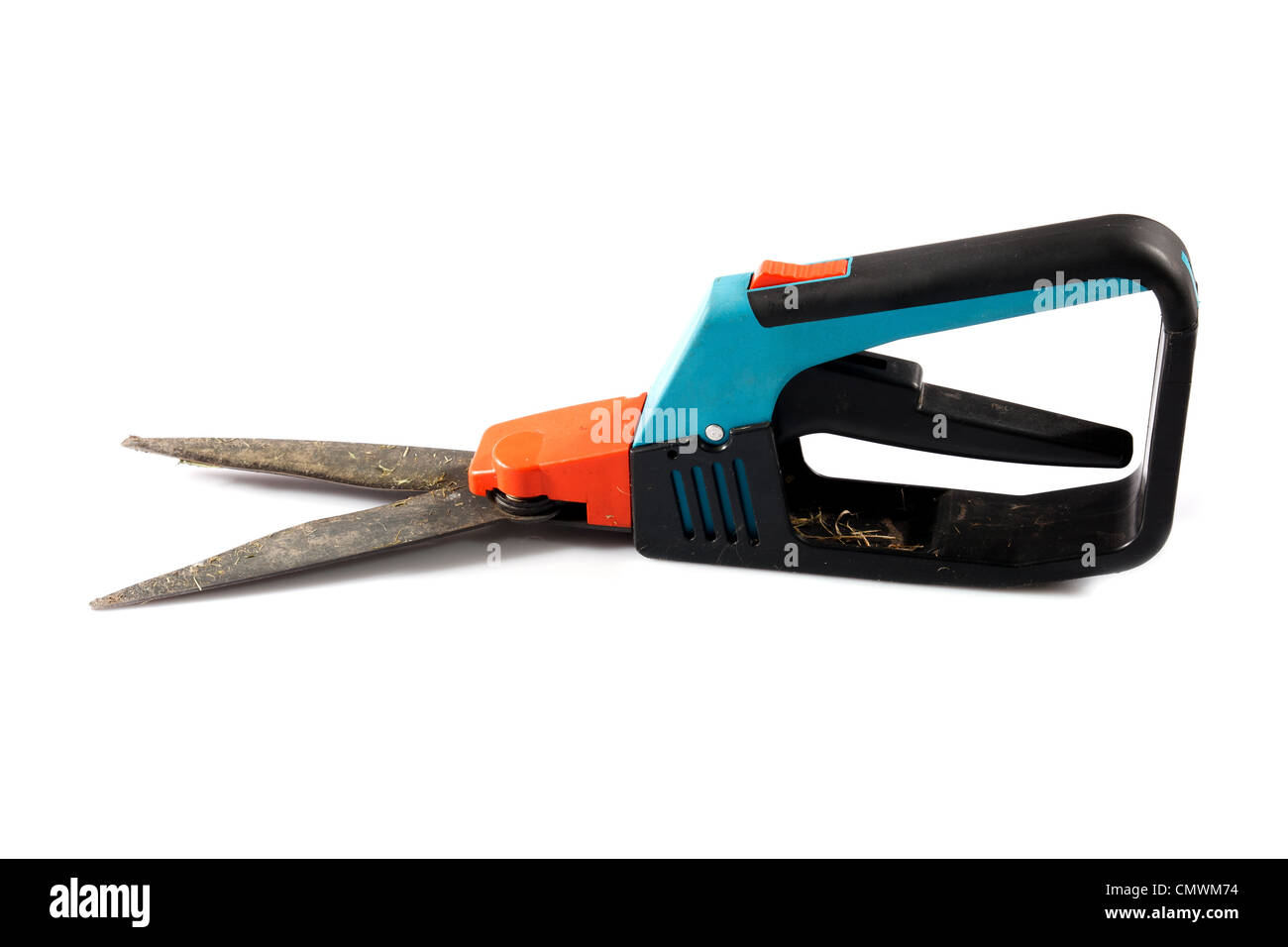 dirty, used  professional gardener's scissors Stock Photo