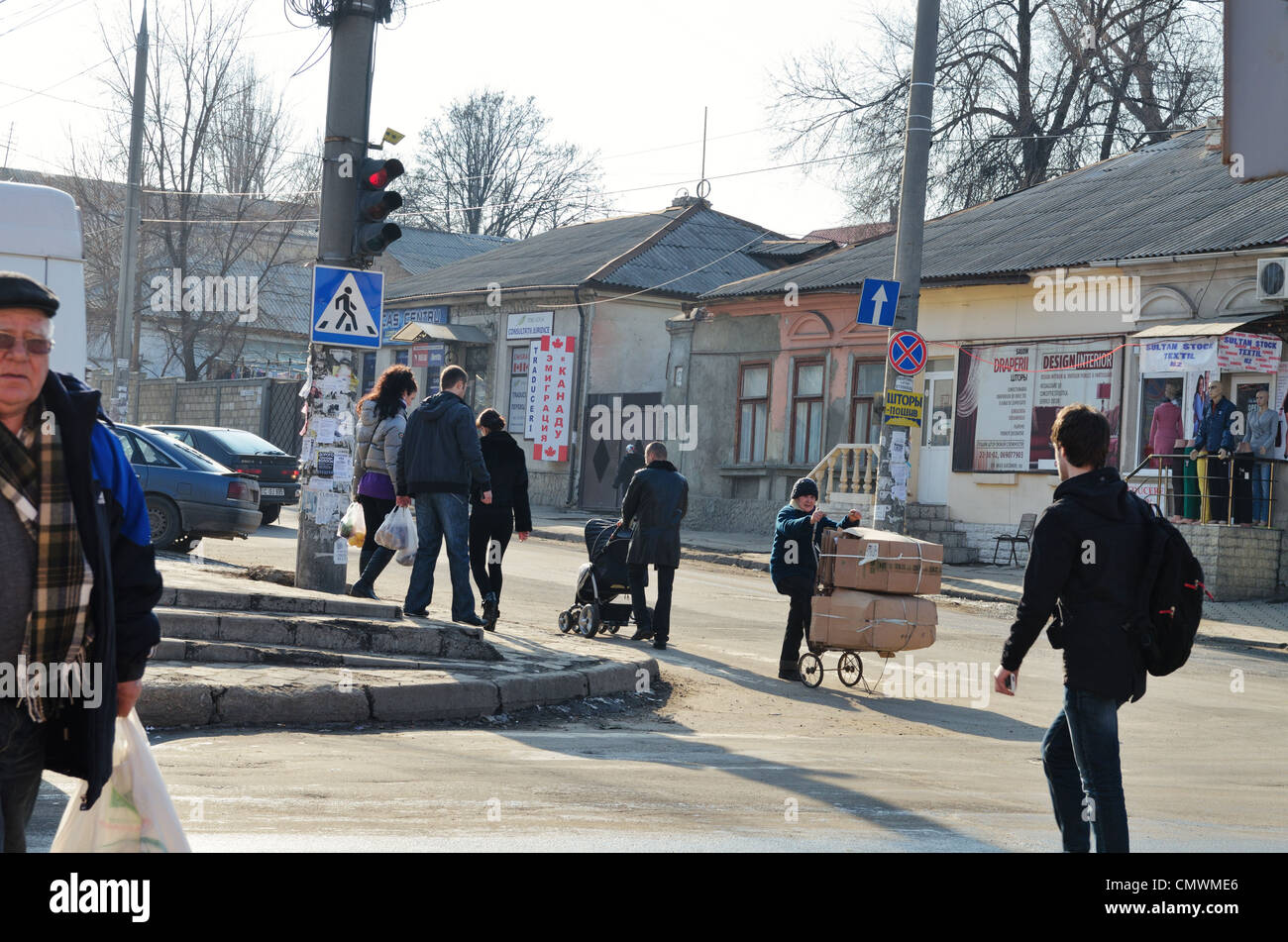 Chisinau street, Moldova - March 2012 Stock Photo: 47278734 - Alamy