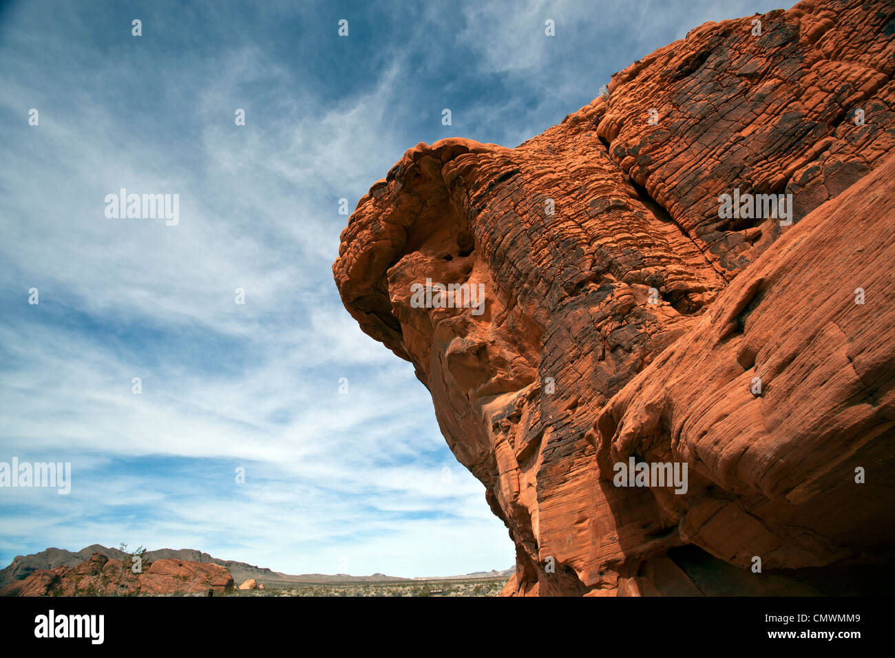 Sandstone Rock formations in Nevada's Valley of Fire Stock Photo