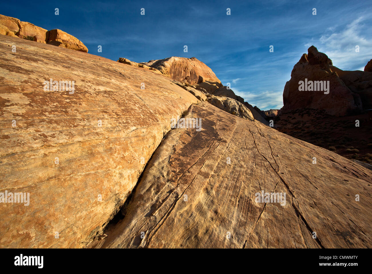 Sandstone Rock formations in Nevada's Valley of Fire Stock Photo
