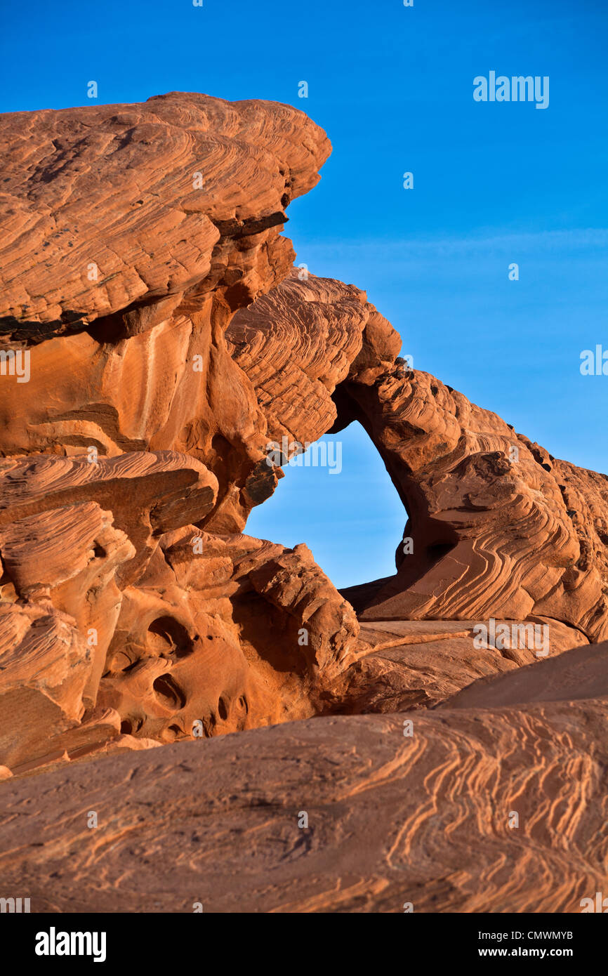 Sandstone Rock formations in Nevada's Valley of Fire Stock Photo