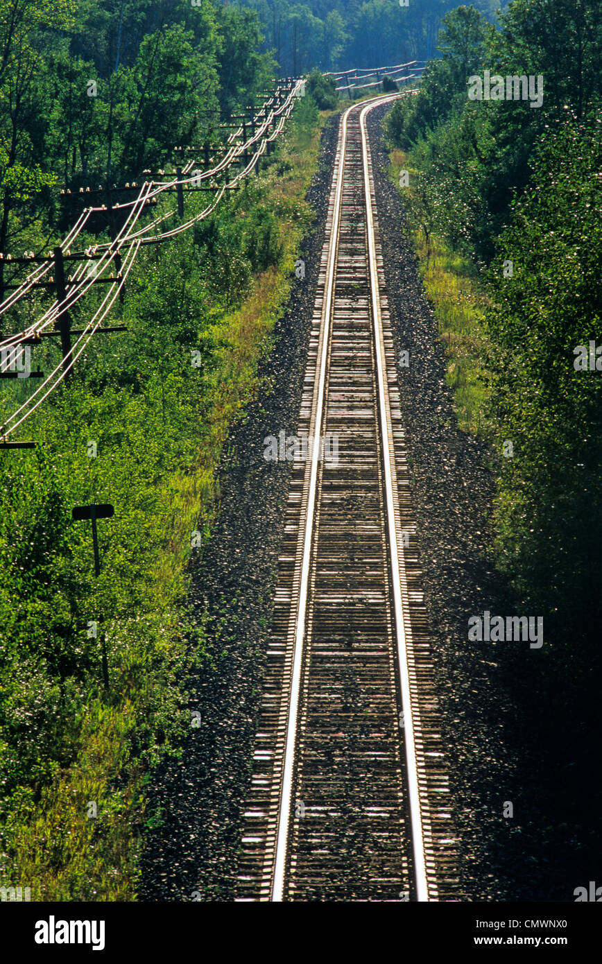 Railway, near Rennie, Manitoba Stock Photo