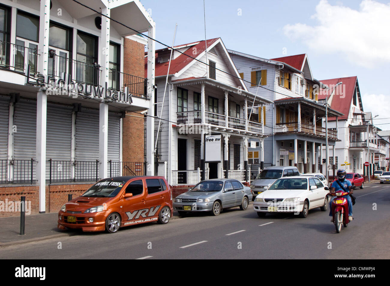 Paramaribo water front houses Stock Photo Alamy