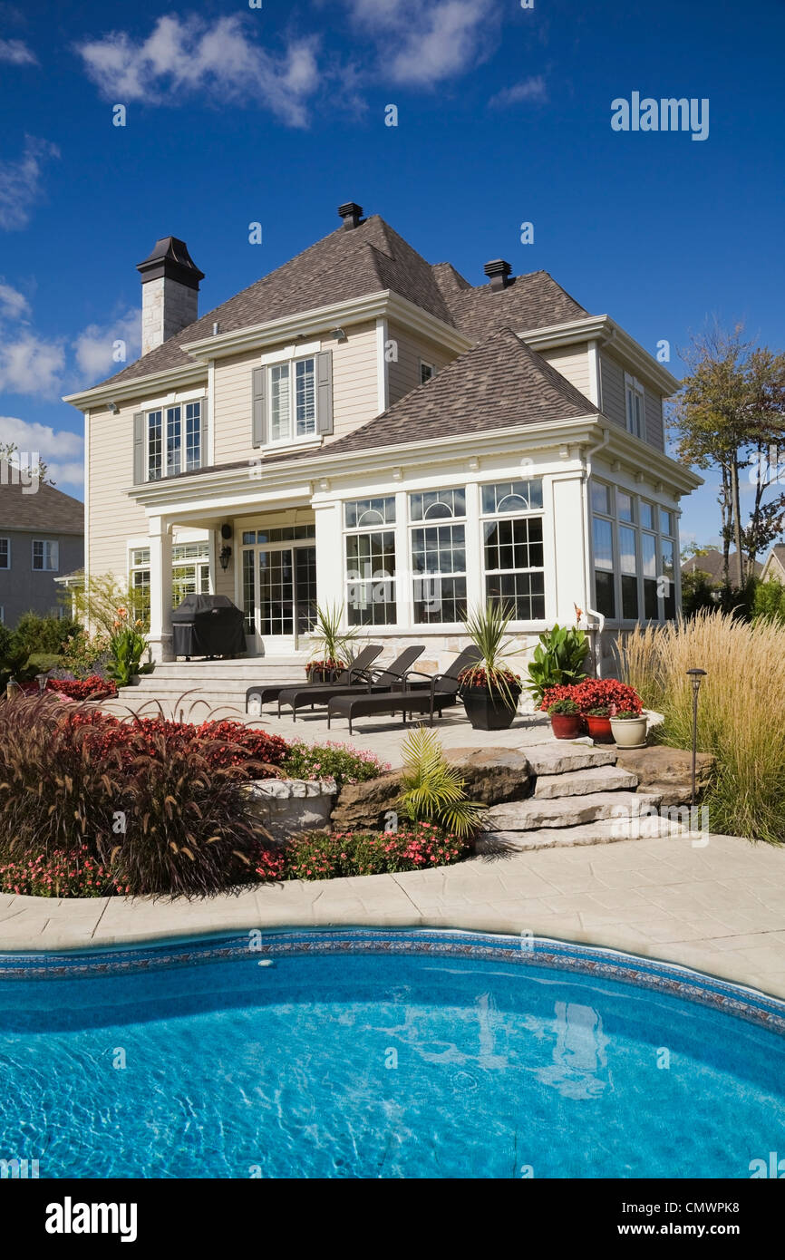 Upscale Two Story Home With Landscaped Backyard Patio Furniture
