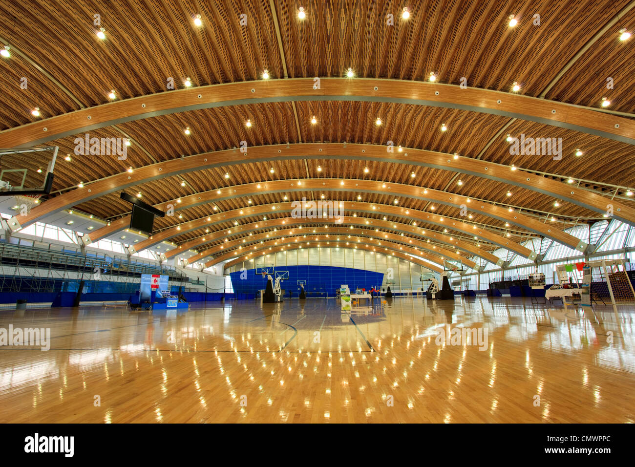 Interior of Richmond Olympic Oval, speed skating venue for 2010 Winter Olympics, Richmond, British Columbia Stock Photo