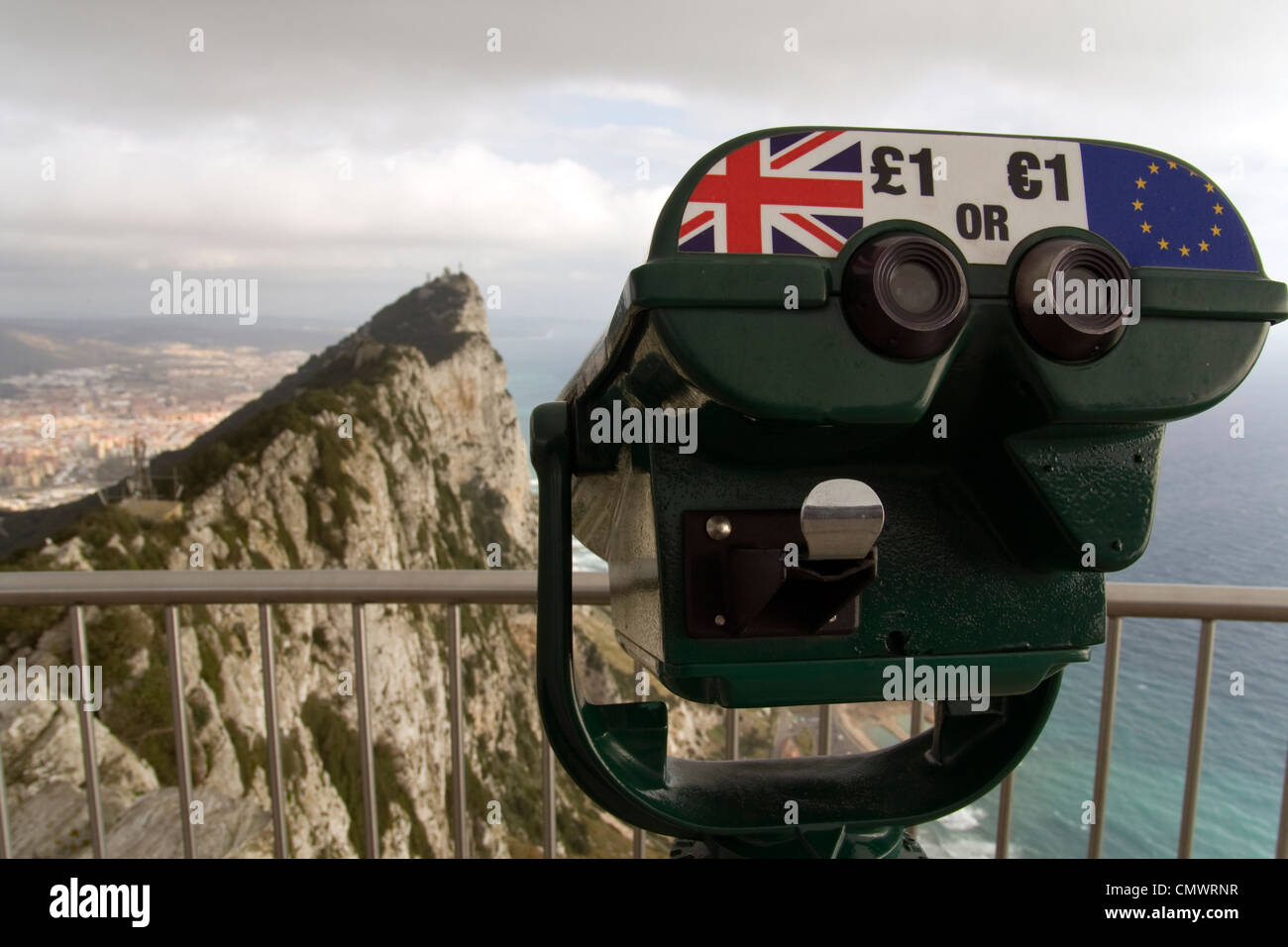 Pound or Euro, Gibraltar Stock Photo