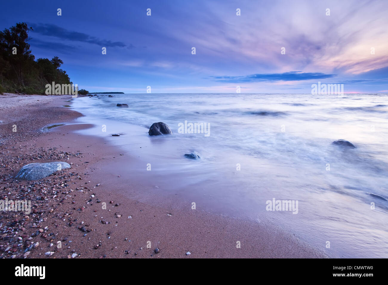 Lake Winnipeg at sunset, Lester Beach, Manitoba Stock Photo Alamy