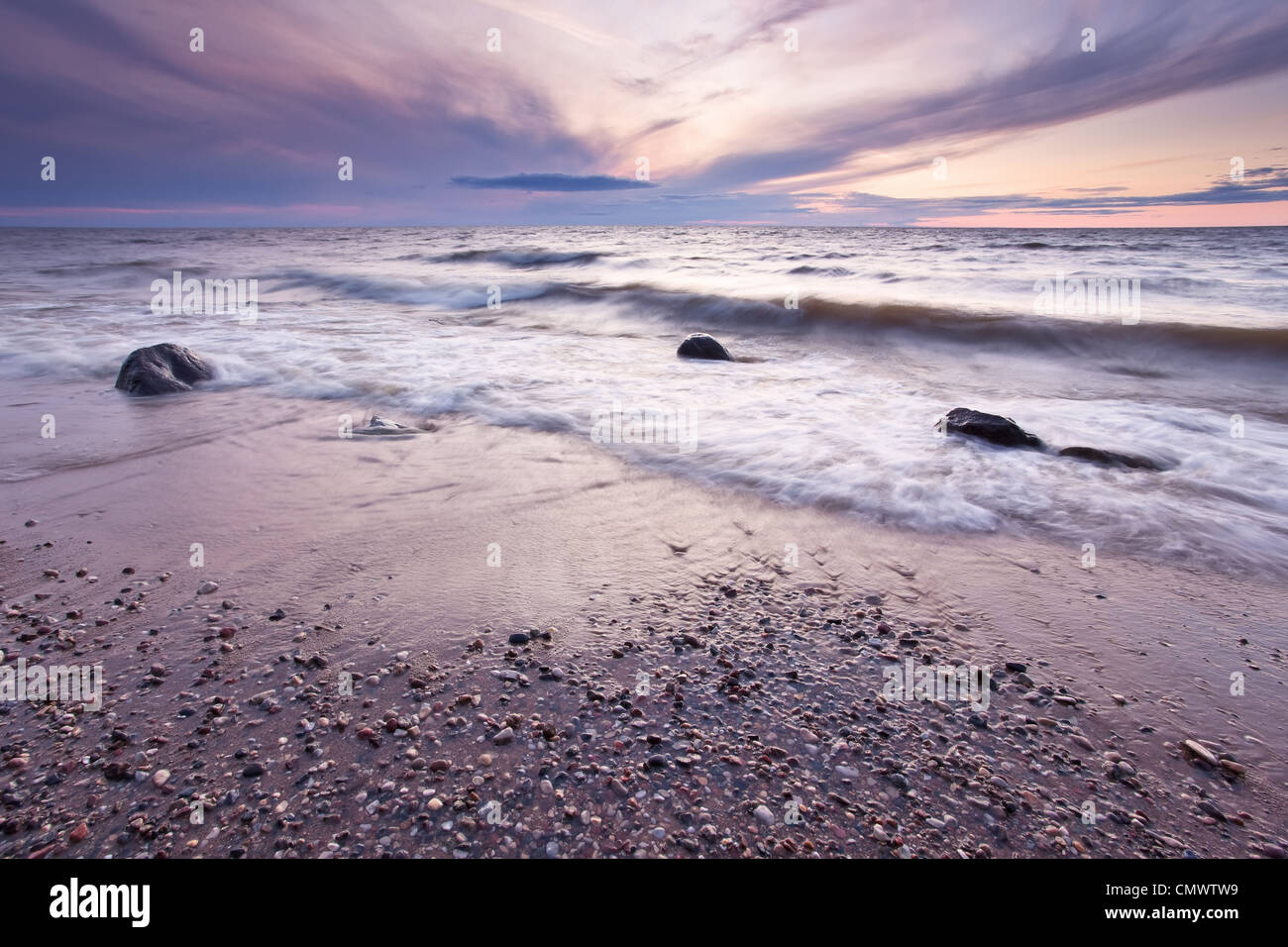 Lake Winnipeg at sunset, Lester Beach, Manitoba Stock Photo Alamy