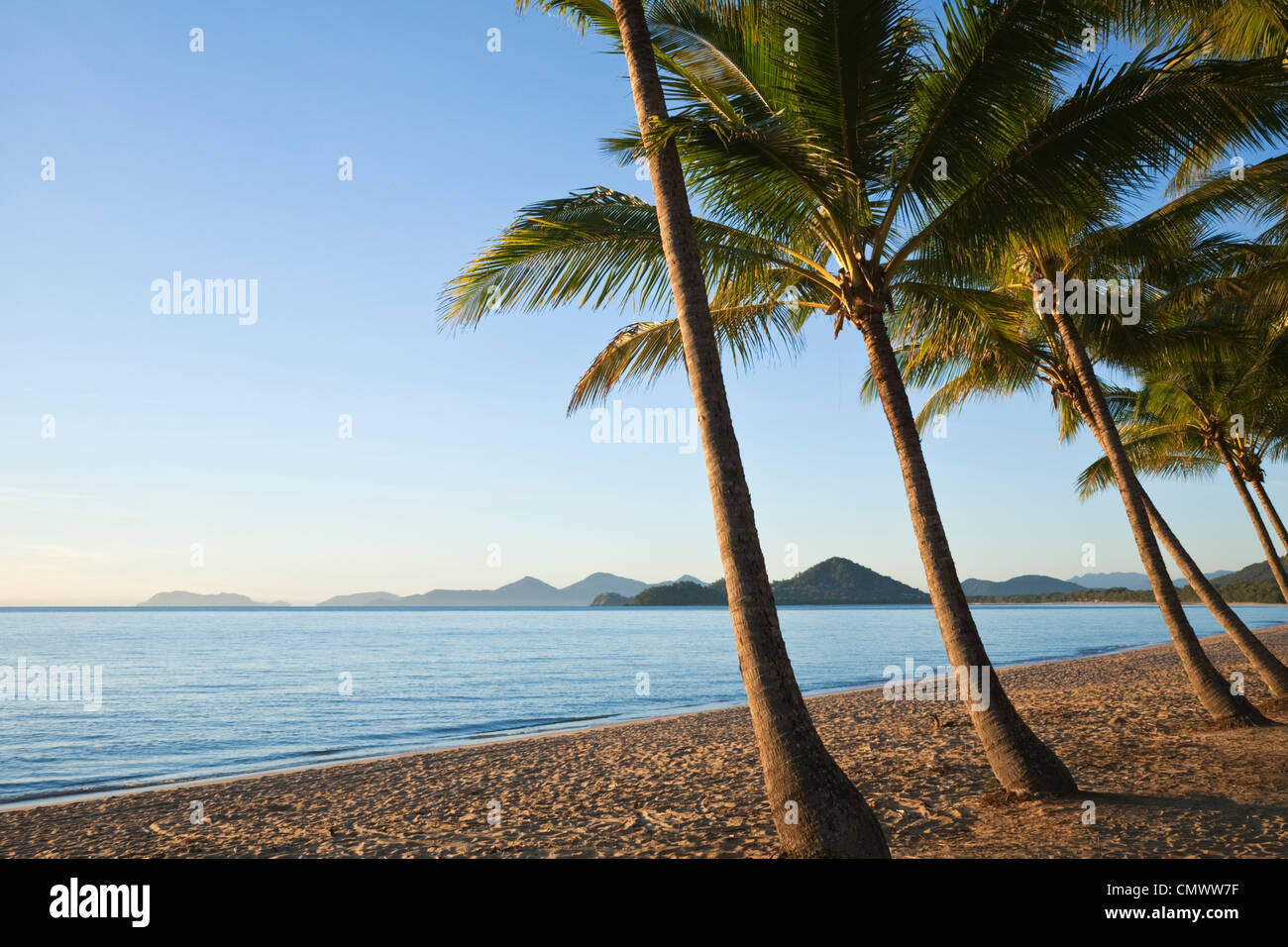 Palm Cove beach at dawn. Palm Cove, Cairns, Queensland, Australia Stock