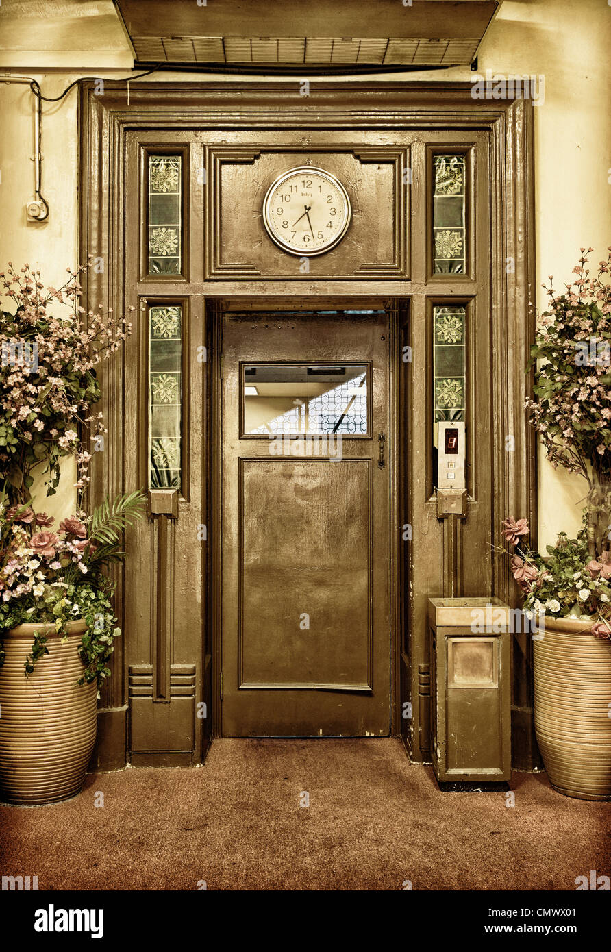Old Vintage Elevator Door In The Lobby Stock Photo 47283041