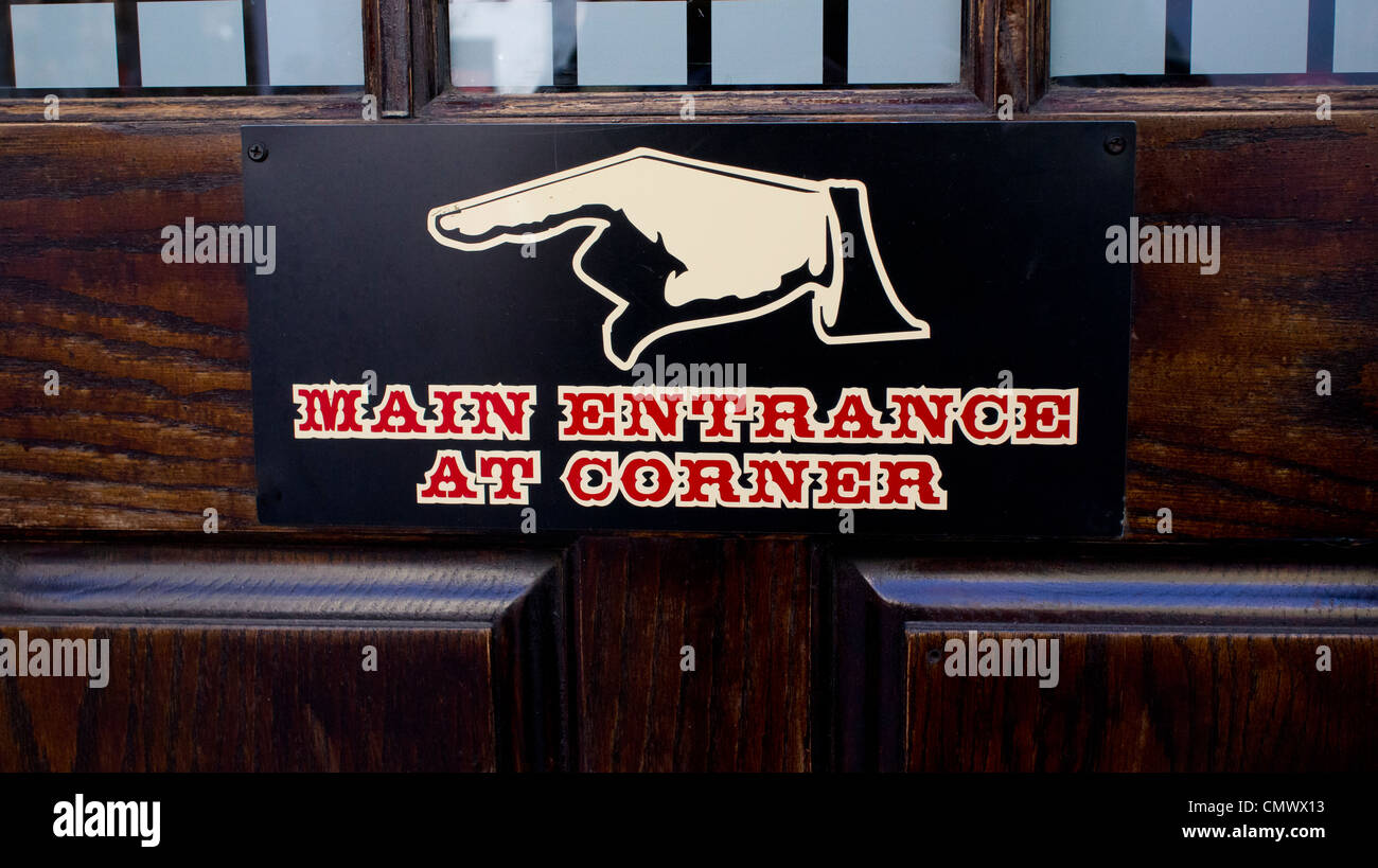 Directional sign on New York bar Stock Photo