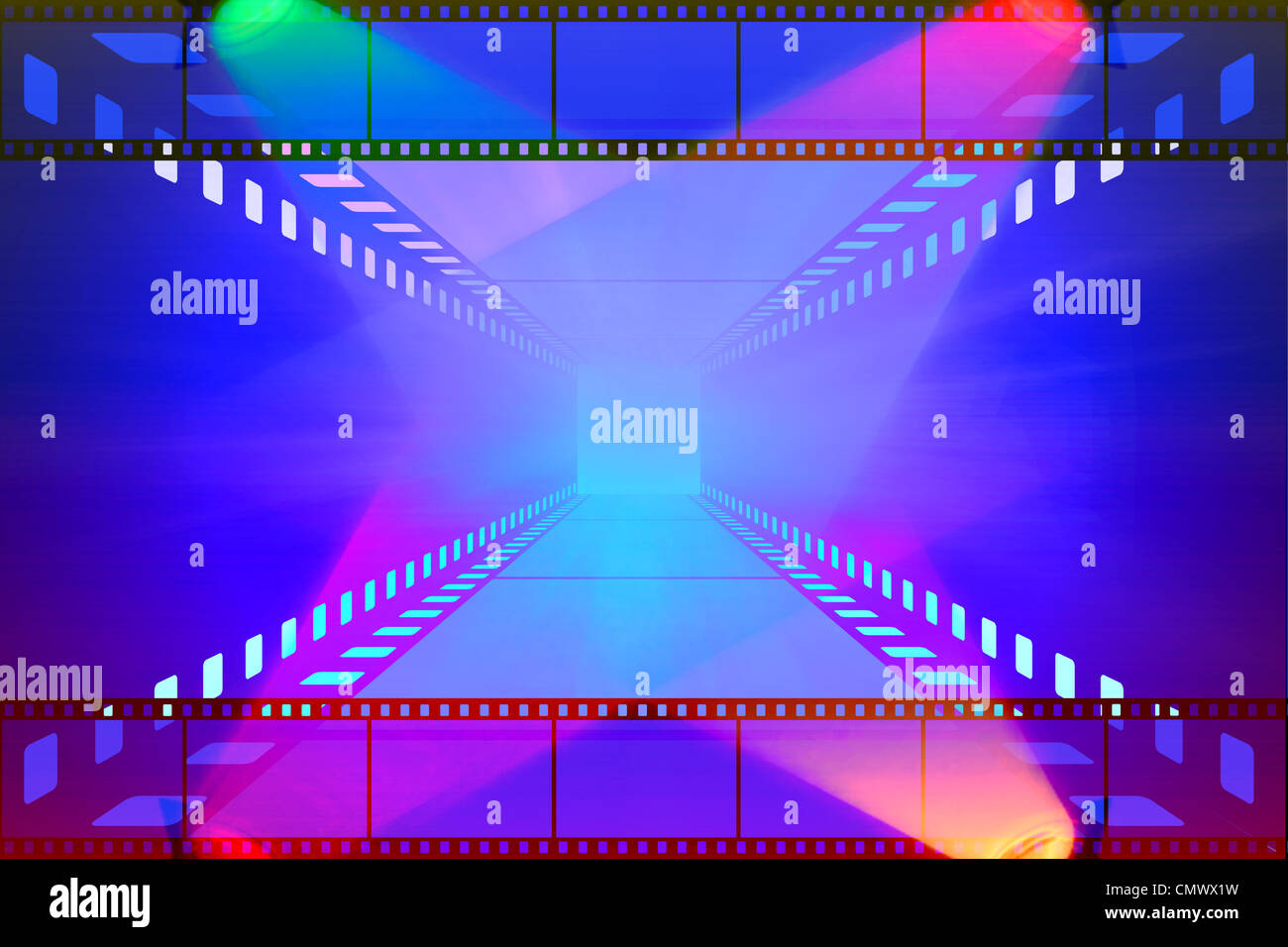 cinema movie projector and film Stock Photo