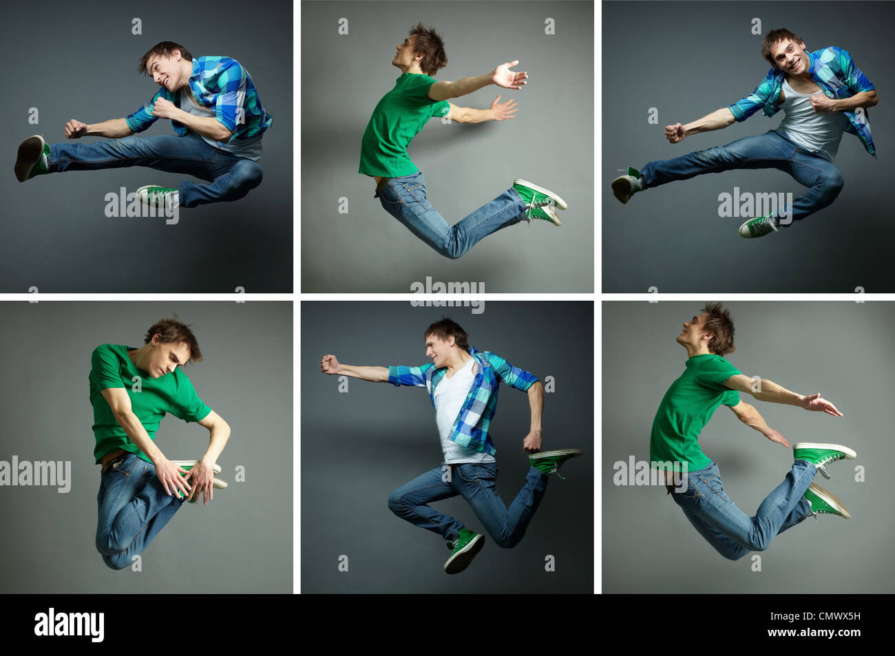 back view of same man various poses with sportswear on white background  Stock Photo - Alamy