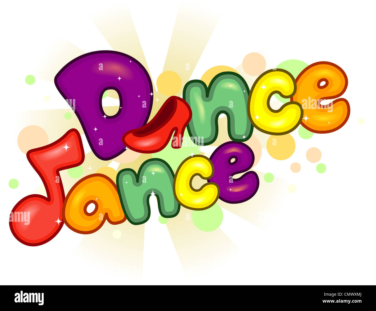 Text Illustration with a Dancing Theme Stock Photo - Alamy