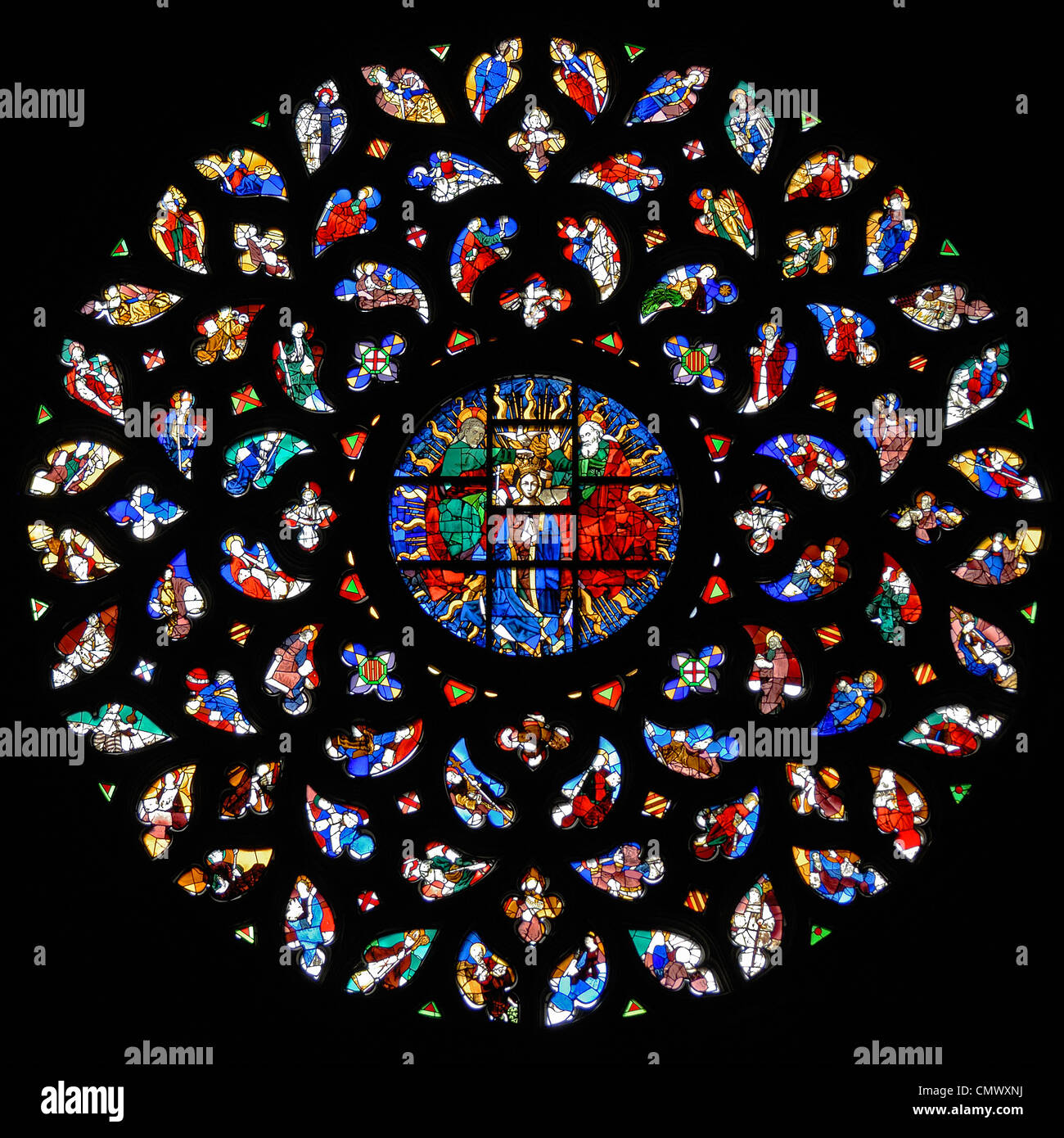 Rose art stained glass window hi-res stock photography and images - Alamy
