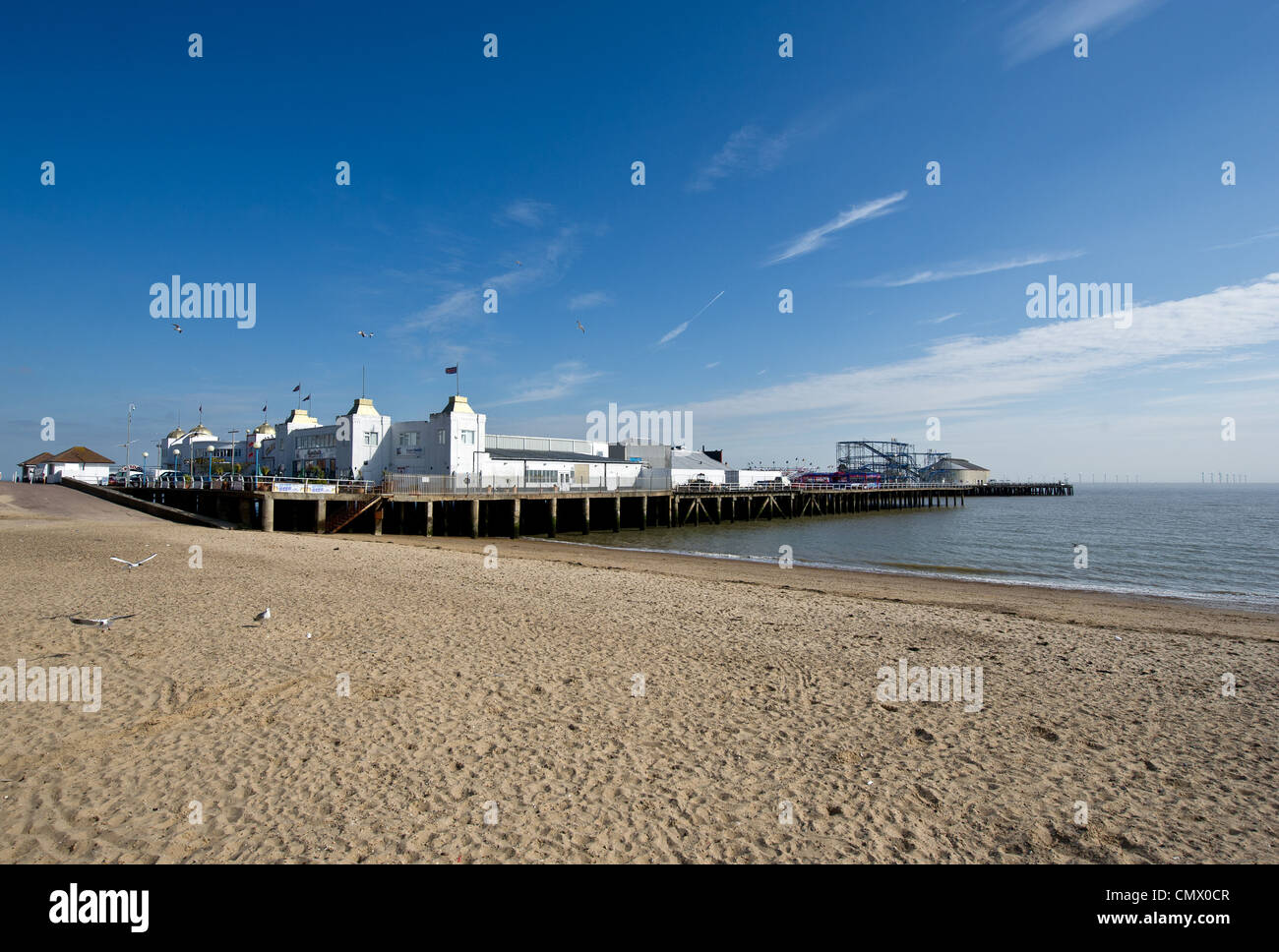 Clacton Pier and beach Stock Photo