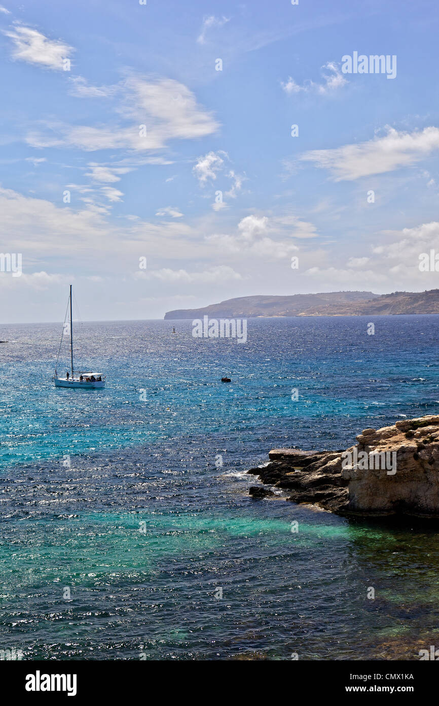 Blue Lagoon, Comino Island, Malta, Mediterranean, Europe Stock Photo