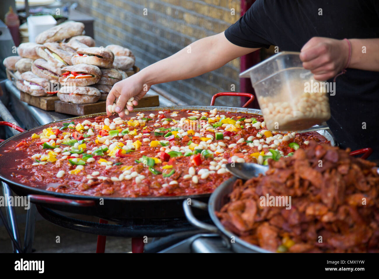 Street food at Borough Market, London UK Stock Photo - Alamy