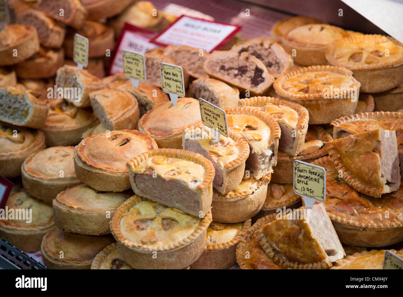 Traditional British food, pies Stock Photo