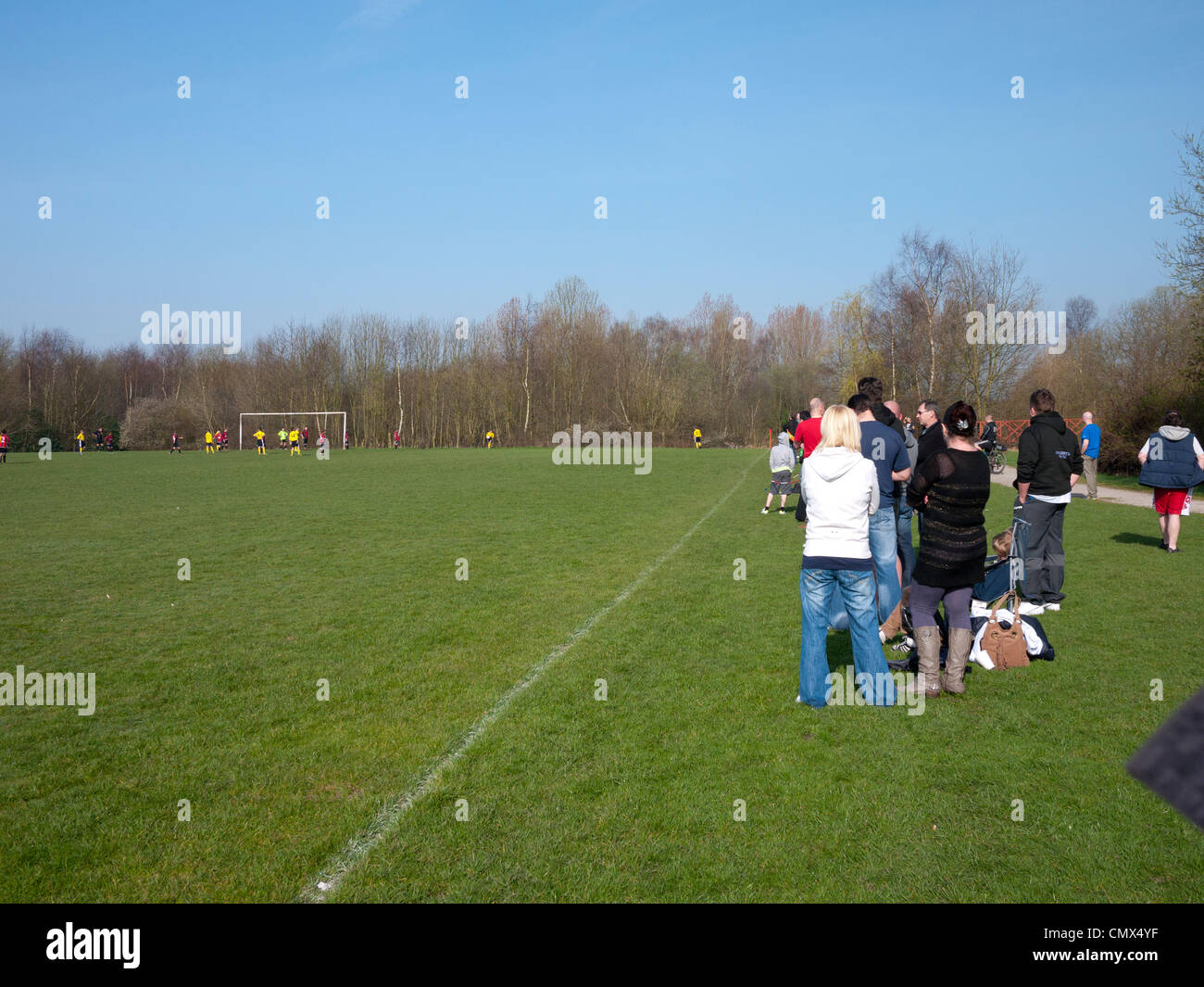 Amateur junior football parental respect line, England UK Stock Photo