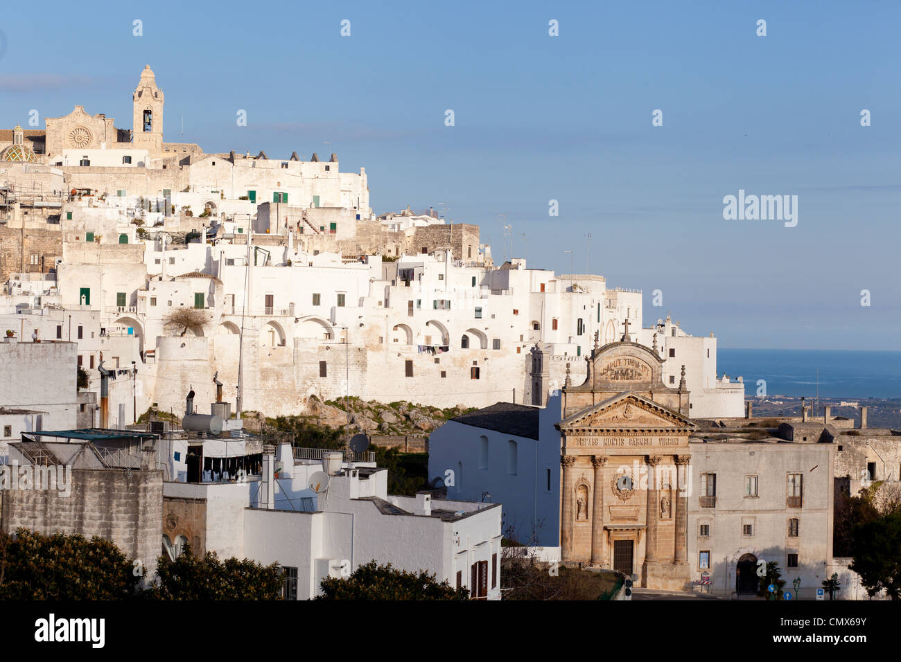 Beautiful view of Ostuni, the white city in the south of Italy Stock Photo