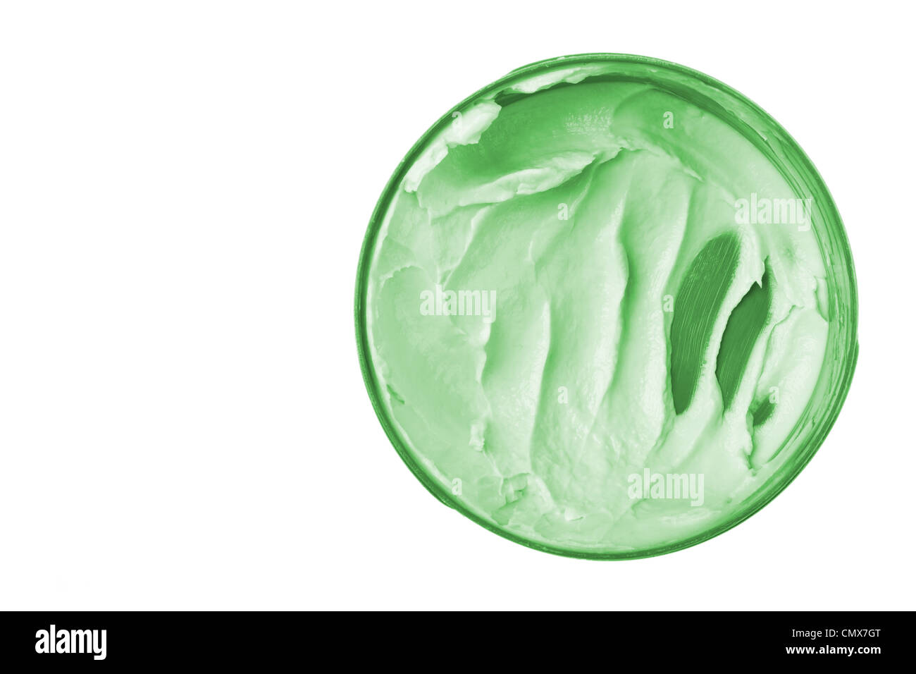 cosmetic cream in container isolated on white background Stock Photo