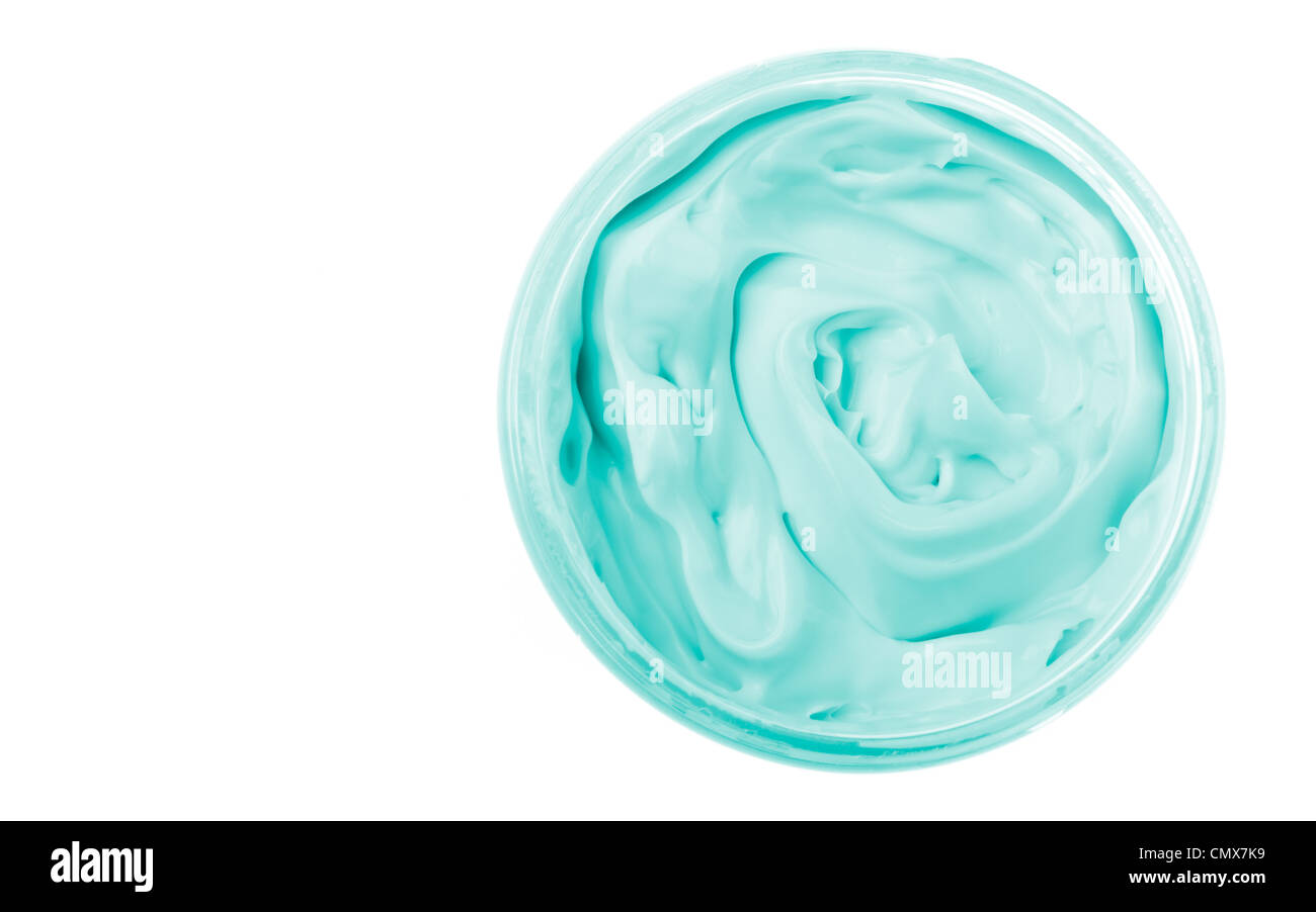 cosmetic cream in container isolated on white background Stock Photo