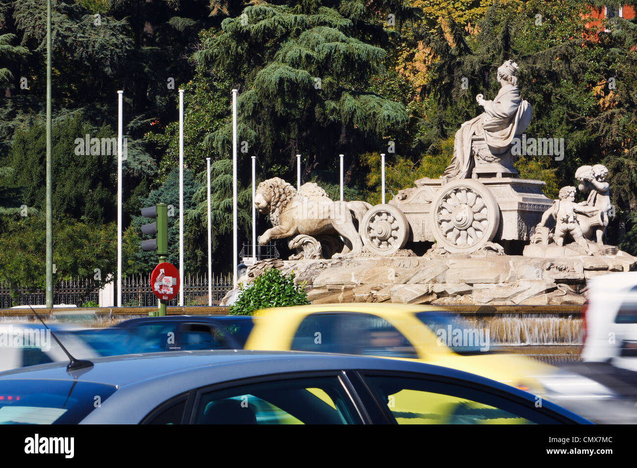 Madrid, Spain. Fountain in Plaza de la Cibeles Stock Photo