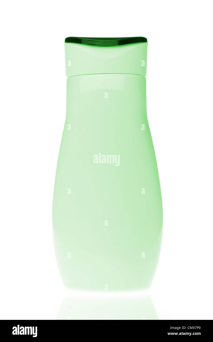 green cosmetic bottle isolated on white background Stock Photo - Alamy