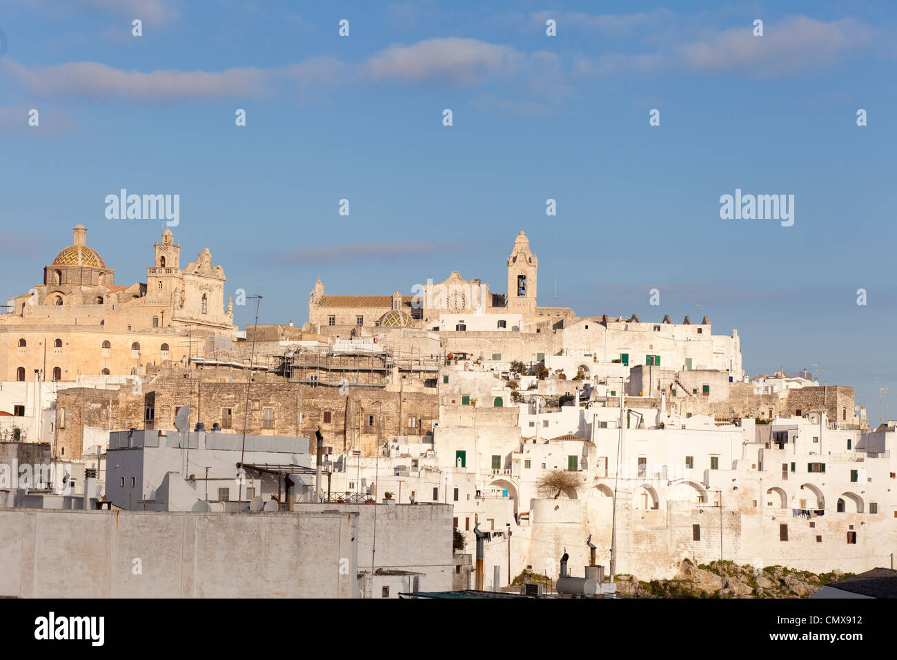 Beautiful view of Ostuni, the white city in the south of Italy Stock Photo