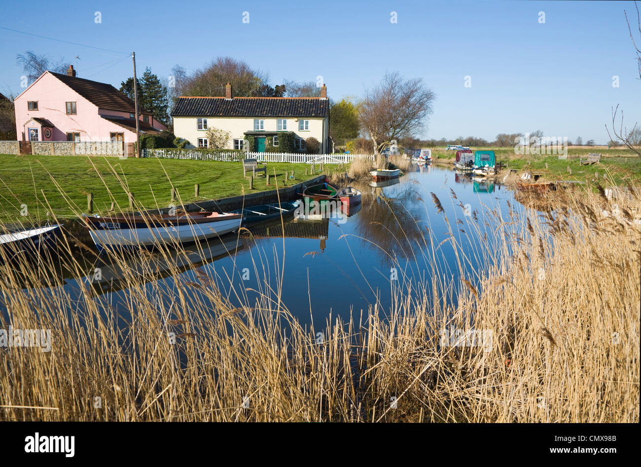 Norfolk Broads landscape at West Somerton, Norfolk, England Stock Photo