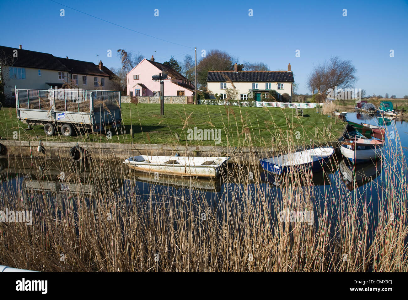 Norfolk Broads landscape at West Somerton, Norfolk, England Stock Photo