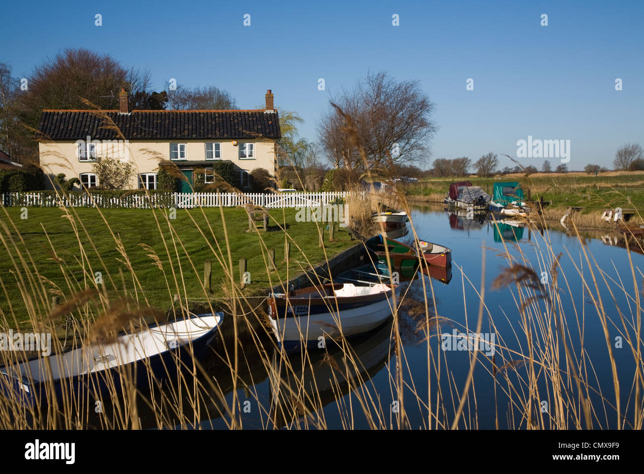Norfolk Broads landscape at West Somerton, Norfolk, England Stock Photo